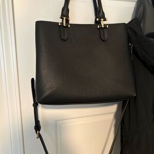Elegant Black Leather Tote Bag
